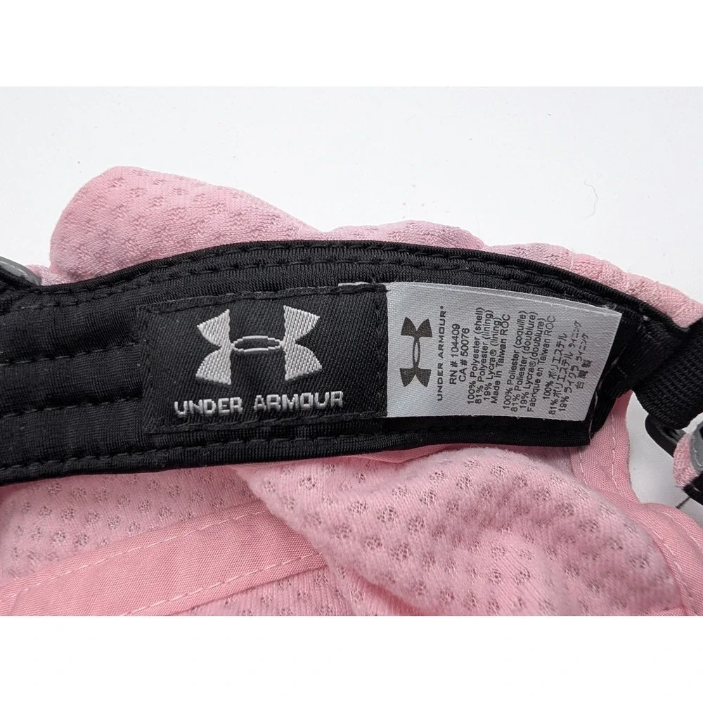 Under Armour Womens Pink Mesh Running Hat Reflective Adjustable Baseball Cap